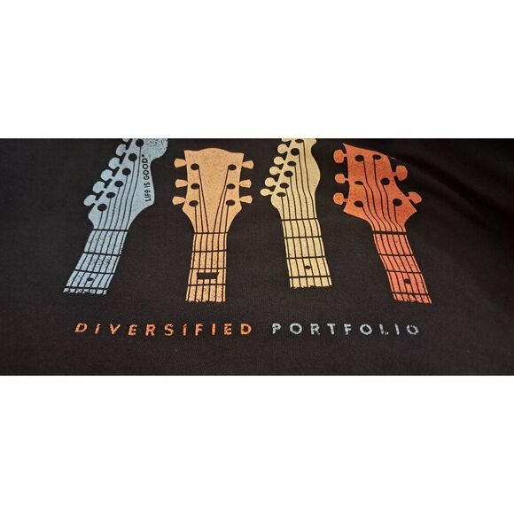 Life is Good Crusher Tee NWT Guitars Diverified Portfolio Large - Picture 3 of 4